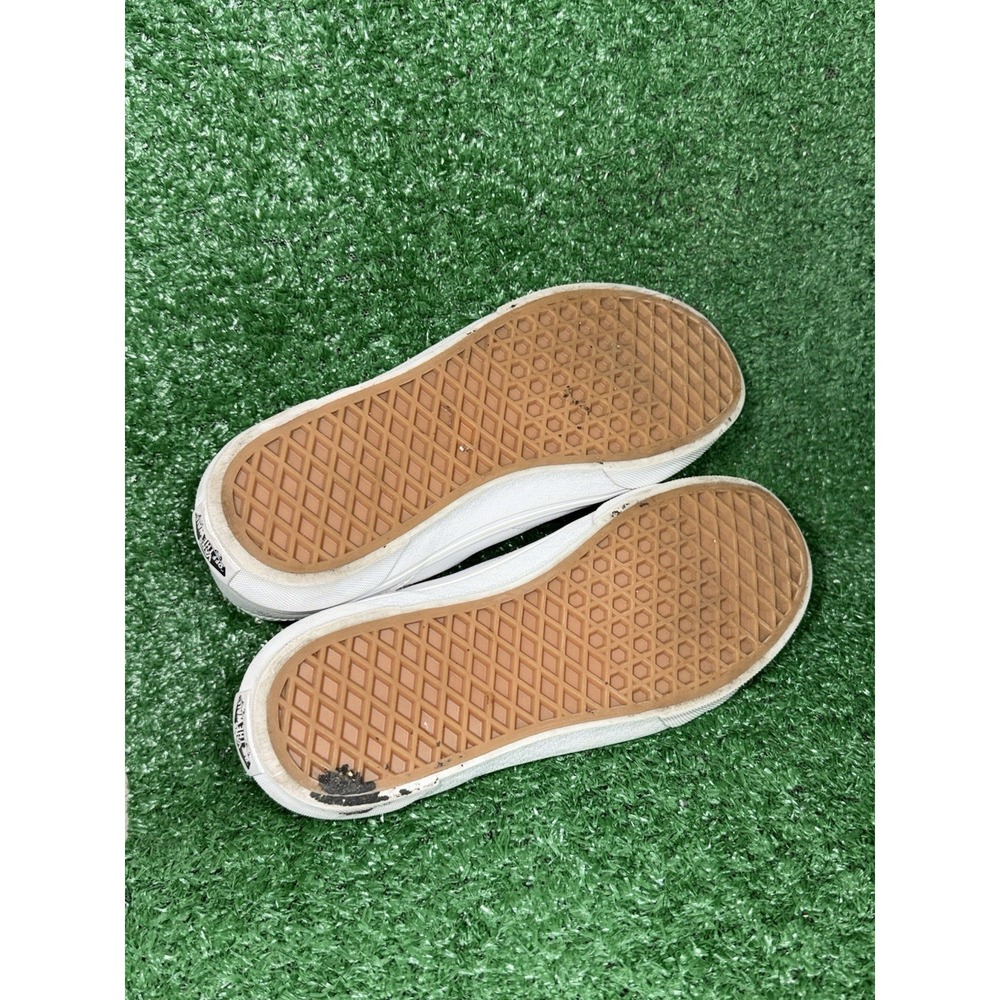 VANS Women Size 7.5 Old Skool White‎ Leather Daily Casual Shoes Skate Sneakers - Picture 9 of 10